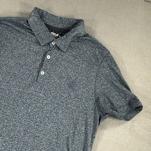 Rugby University Mens Slim Fit Polo Shirt Blue Space Dye Logo Medium